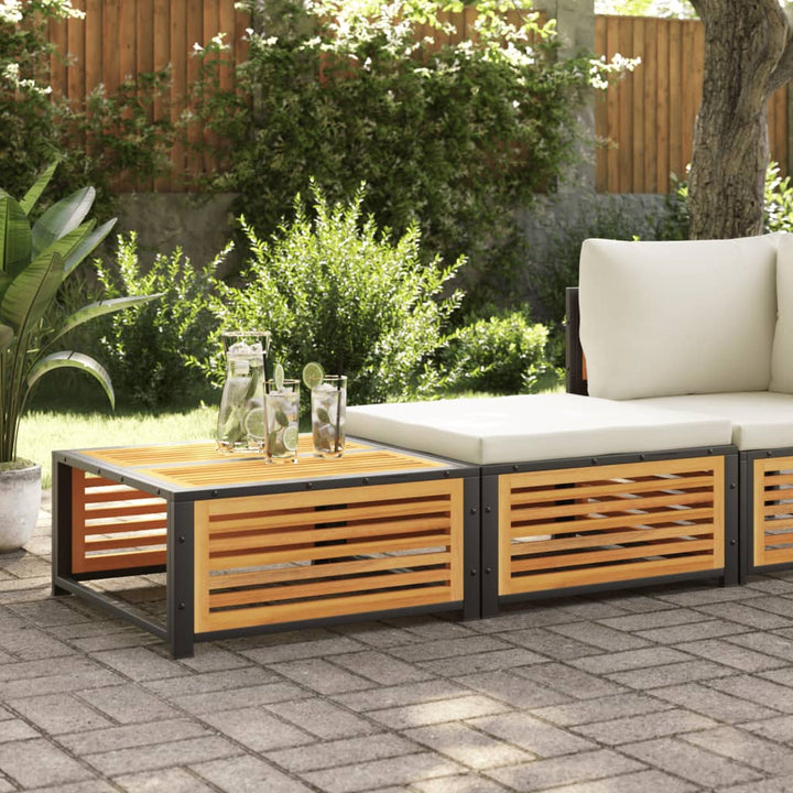 Mesa de jardín con taburete de madera maciza de acacia