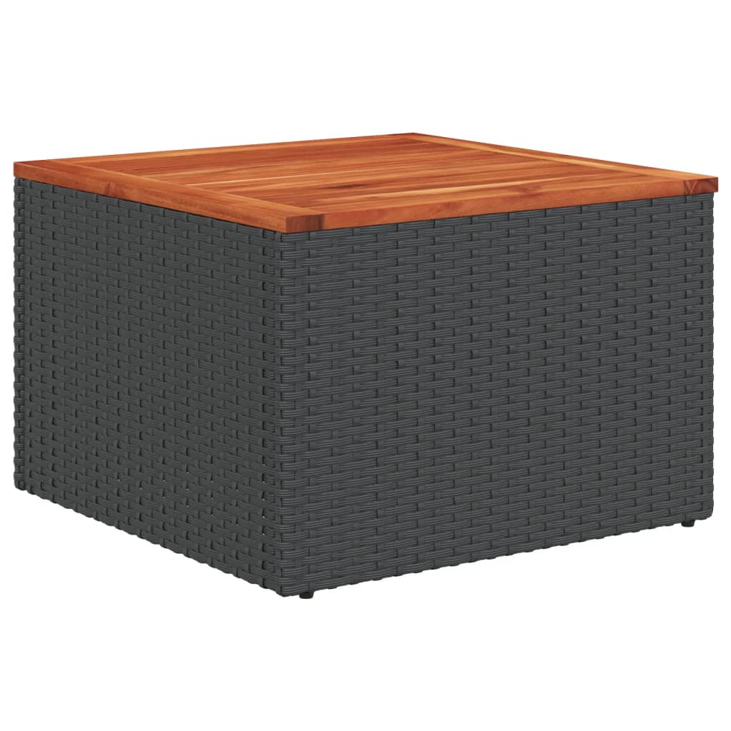 5-tlg. Garten-Sofagarnitur mit Kissen Schwarz Poly Rattan