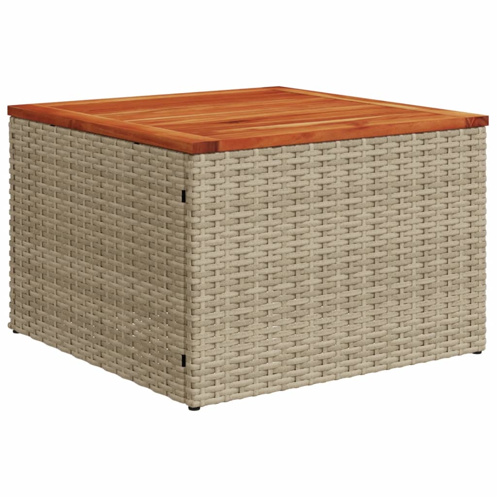 5-tlg. Garten-Sofagarnitur mit Kissen Beige Poly Rattan