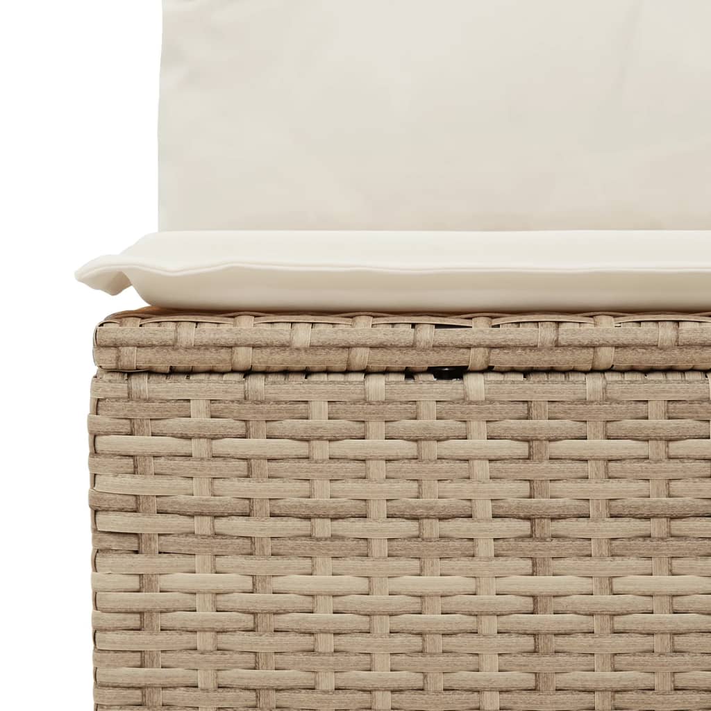 13-tlg. Garten-Sofagarnitur mit Kissen Beige Poly Rattan