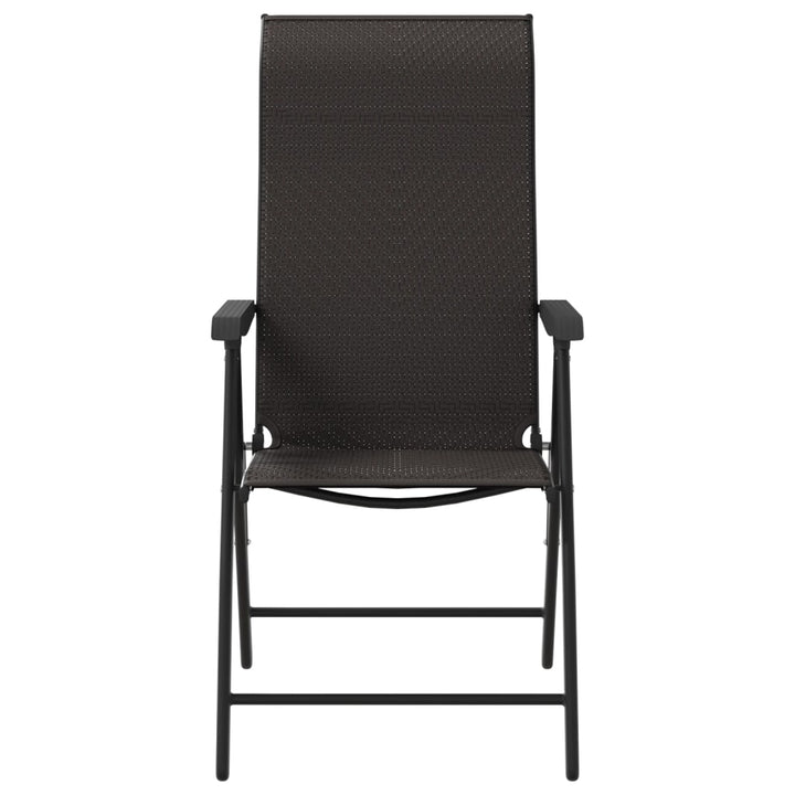 Gartenstühle 2 Stk. Klappbar Schwarz Kaffeebraun Poly Rattan