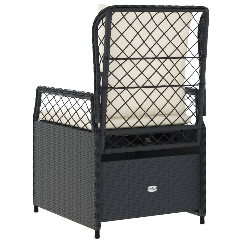 Gartensessel 2 Stk. Verstellbar Schwarz Poly Rattan