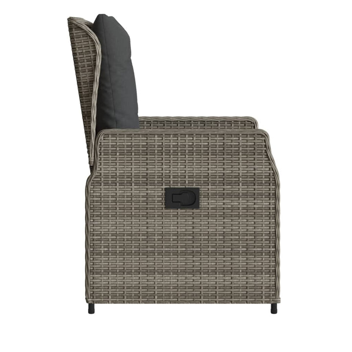 Gartensessel 2 Stk. Verstellbar Grau Poly Rattan