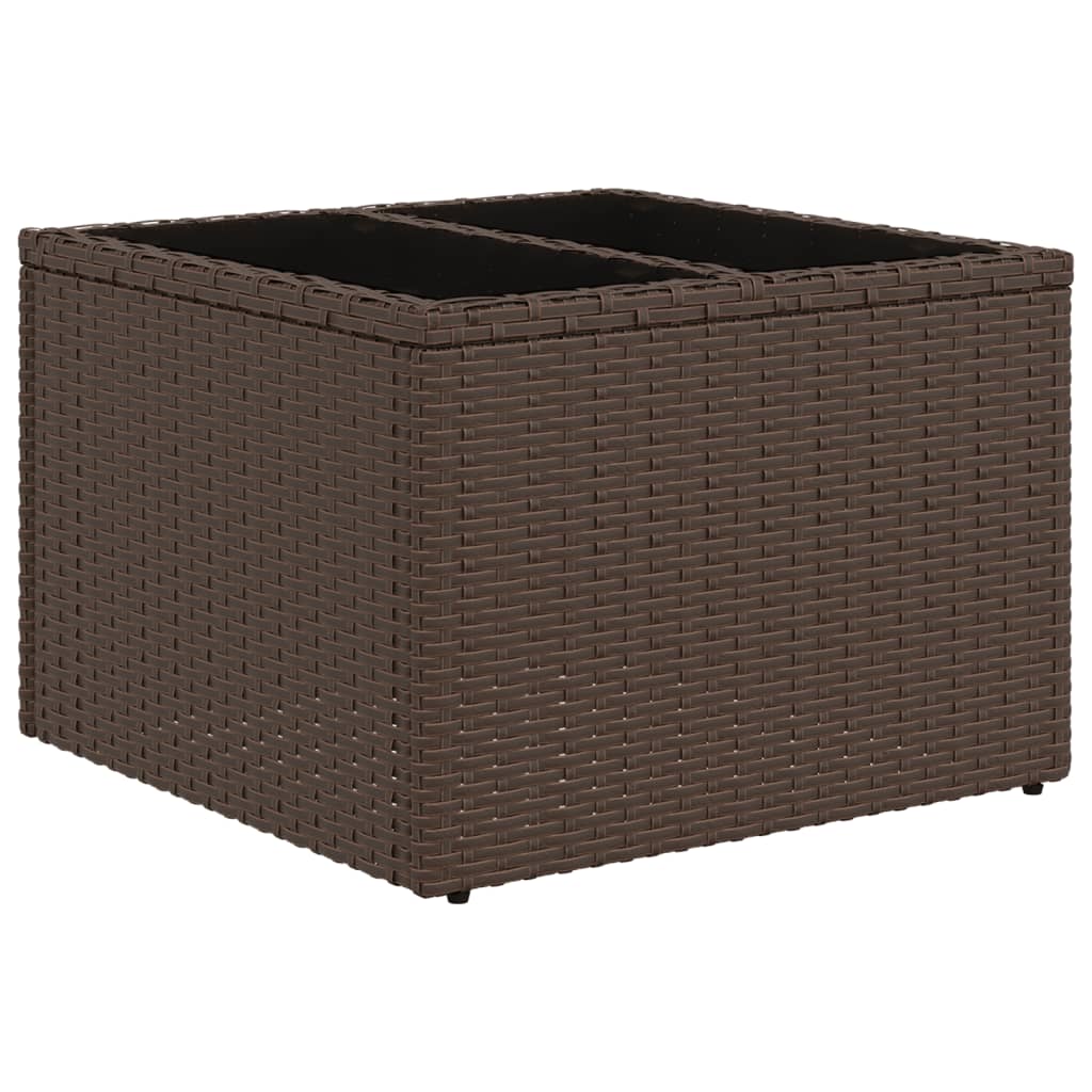 9-tlg. Garten-Sofagarnitur mit Kissen Braun Poly Rattan