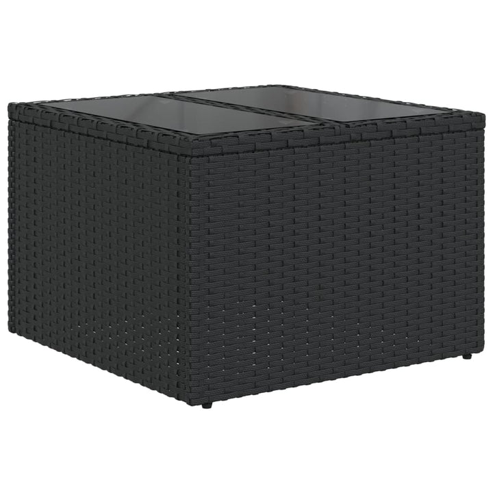 7-tlg. Garten-Sofagarnitur mit Kissen Schwarz Poly Rattan