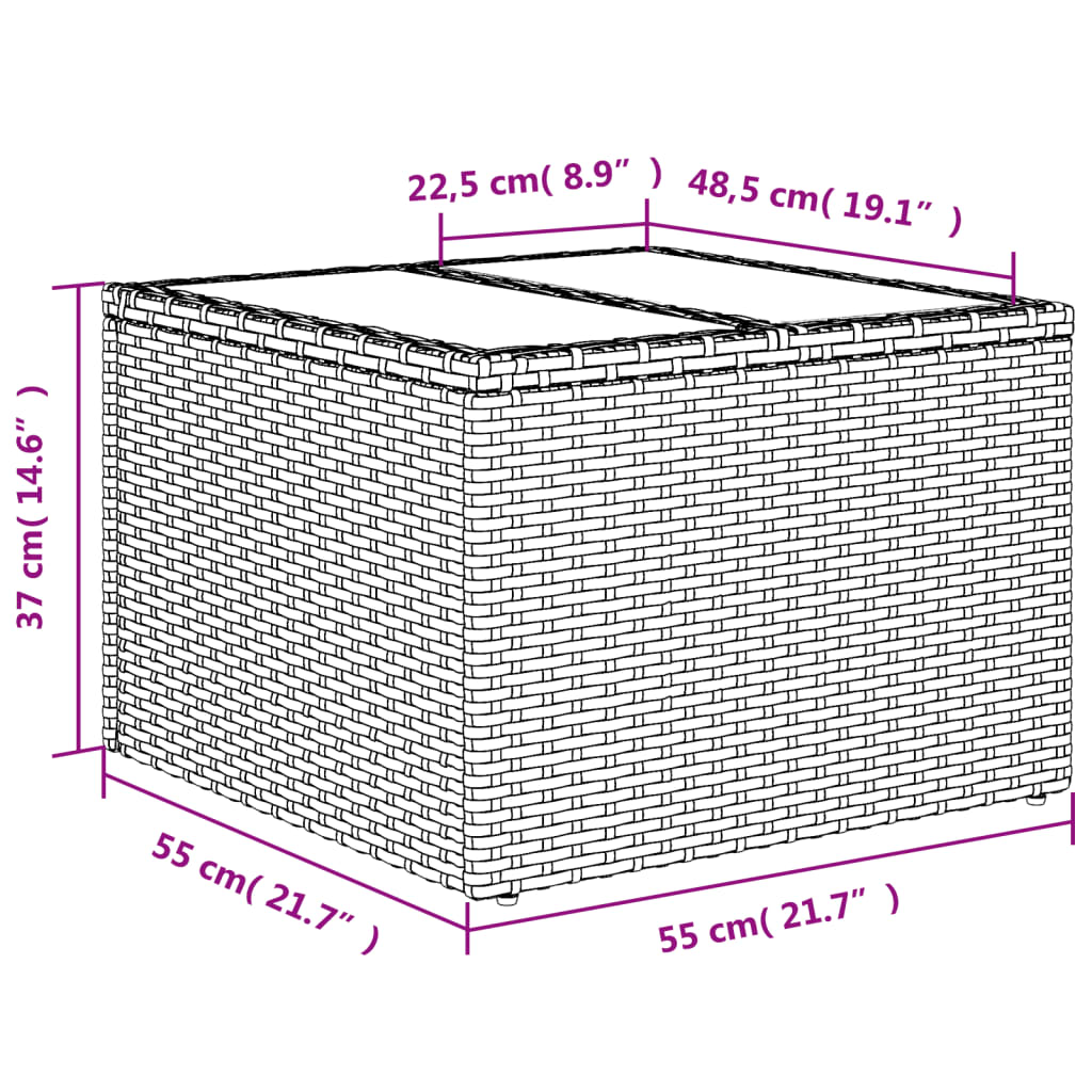 4-tlg. Garten-Sofagarnitur mit Kissen Schwarz Poly Rattan