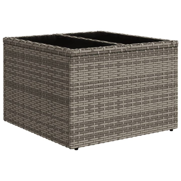 4-tlg. Garten-Sofagarnitur mit Kissen Grau Poly Rattan