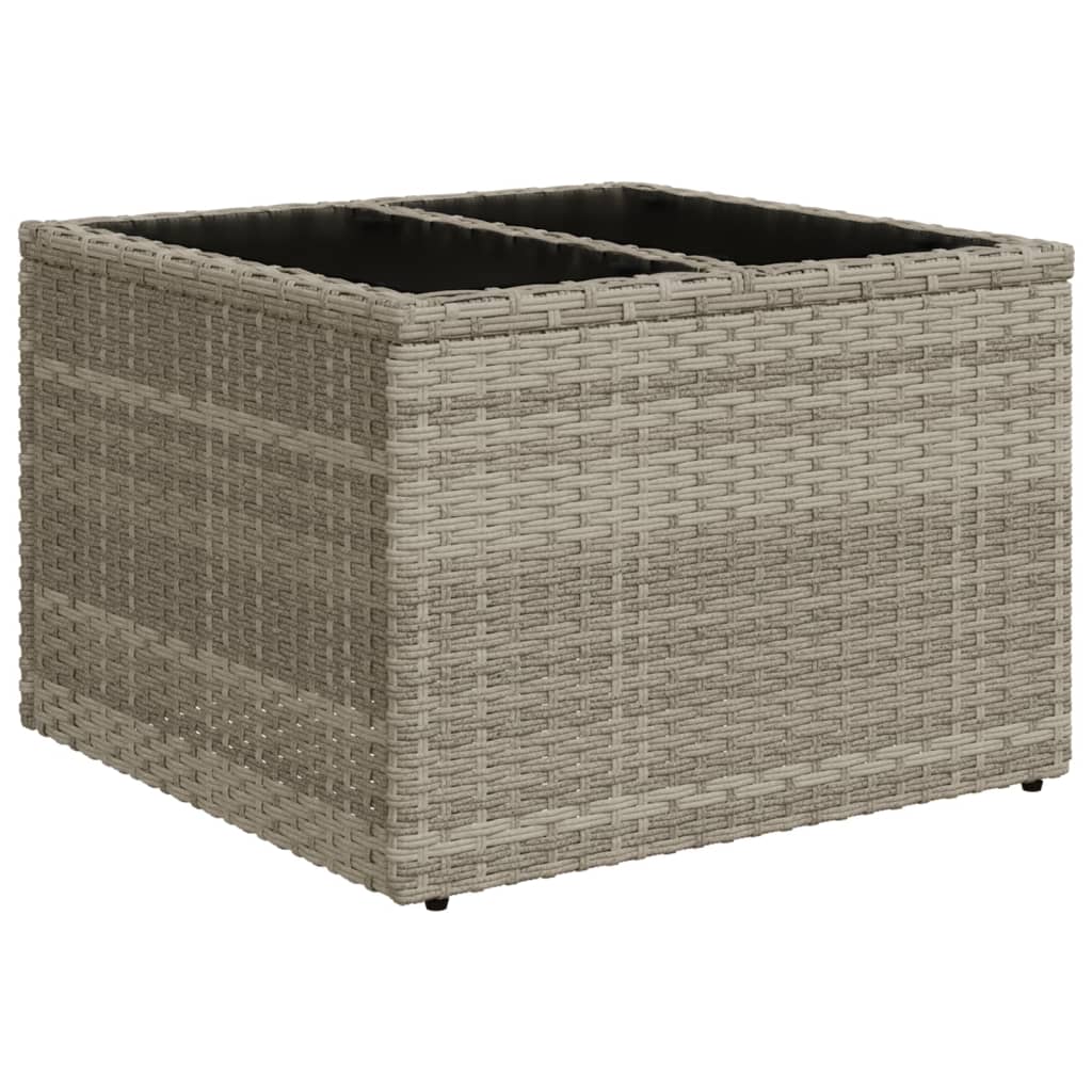 5-tlg. Garten-Sofagarnitur mit Kissen Hellgrau Poly Rattan