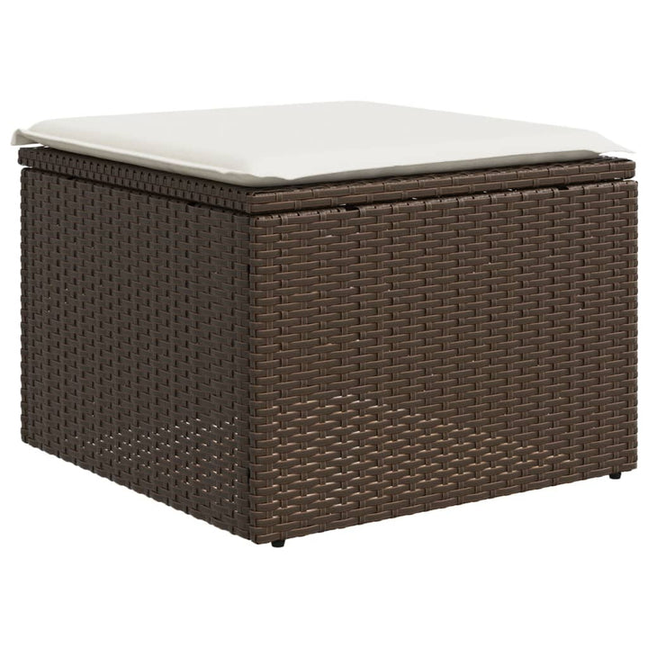 4-tlg. Garten-Sofagarnitur mit Kissen Braun Poly Rattan