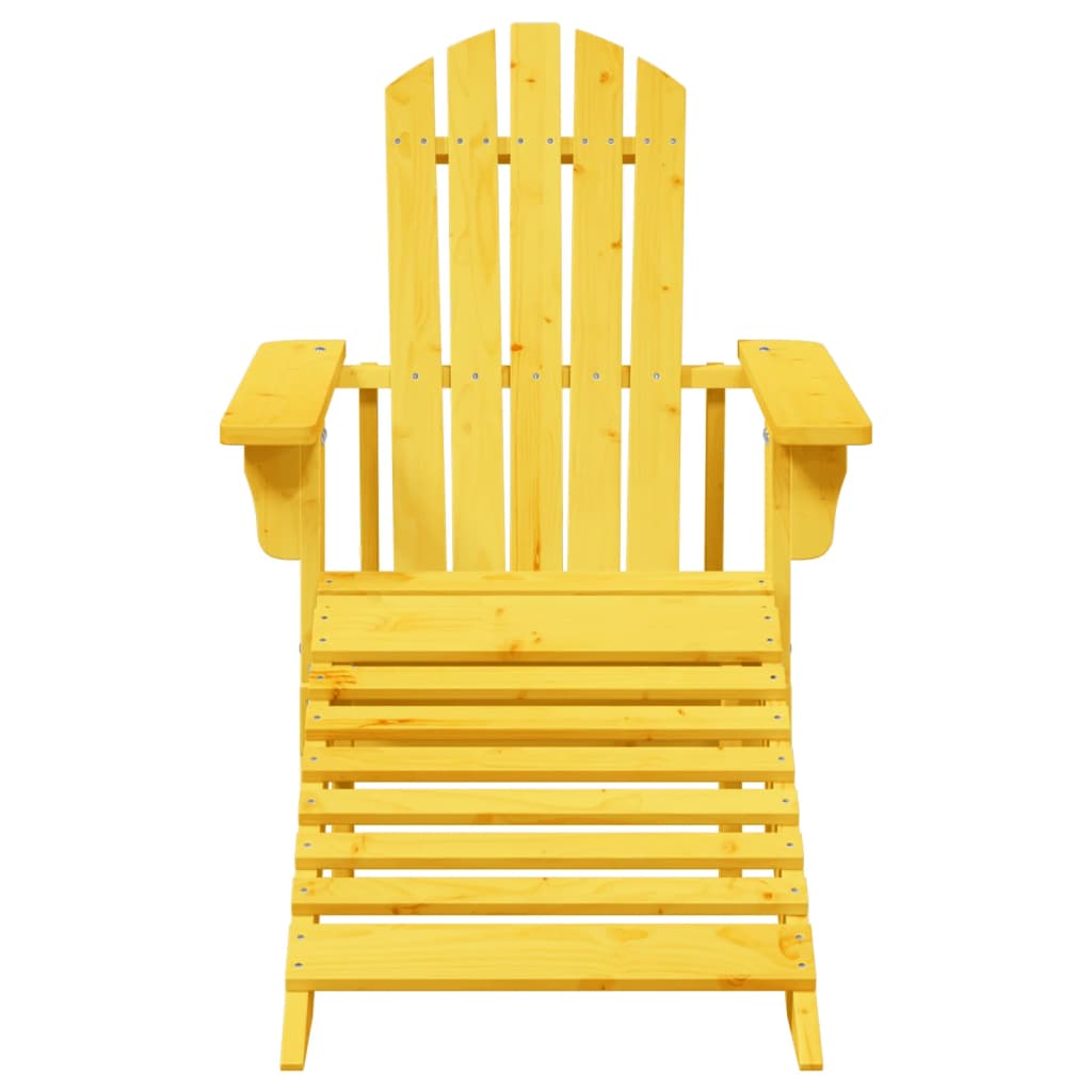 Silla Adirondack con reposapiés de madera maciza de abeto amarillo