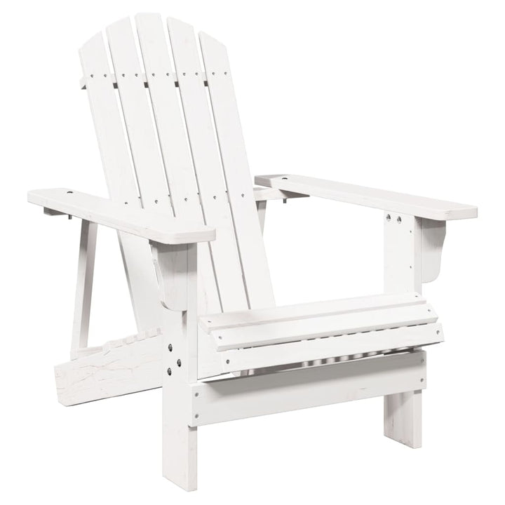 Silla Adirondack blanca 69x85x90,5 cm madera maciza de abeto