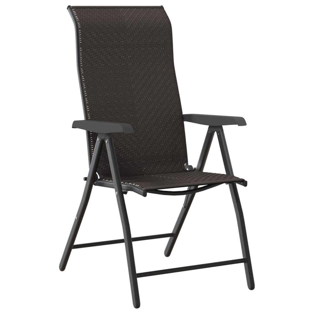 Gartenstühle 8 Stk. Klappbar Schwarz Kaffeebraun Poly Rattan