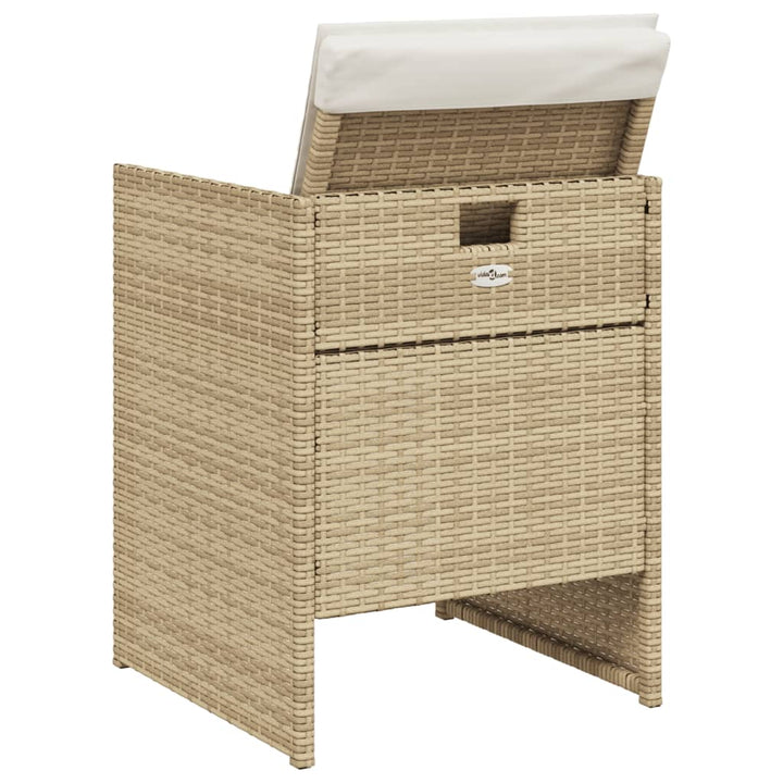 Gartenstühle mit Kissen 4 Stk. Beige Poly Rattan