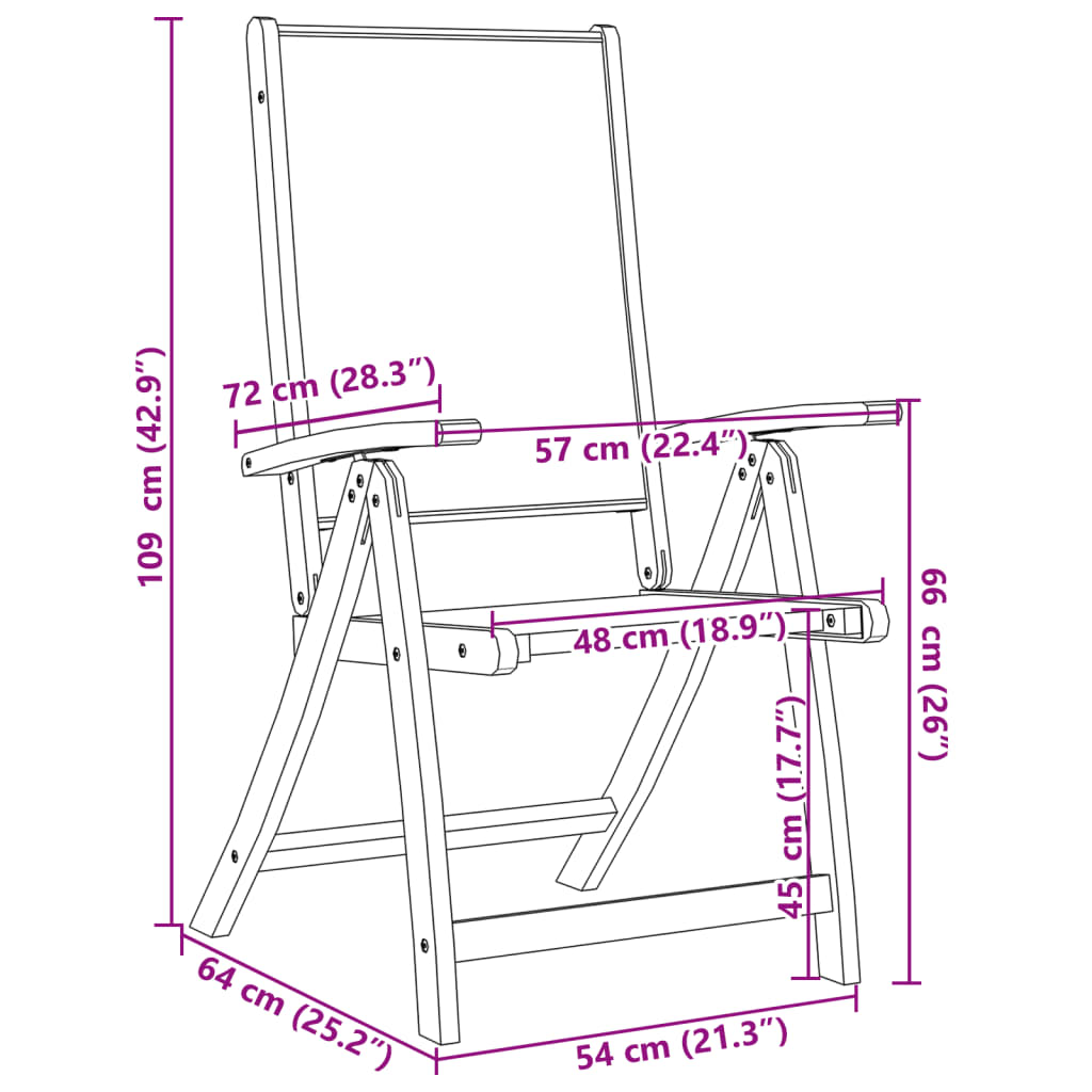 Gartenstühle 4 Stk. Klappbar Massivholz Akazie und Textilene