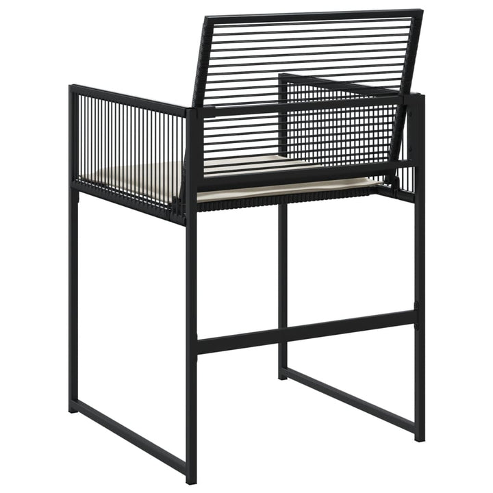 Gartenstühle mit Kissen 4 Stk. Schwarz Poly Rattan