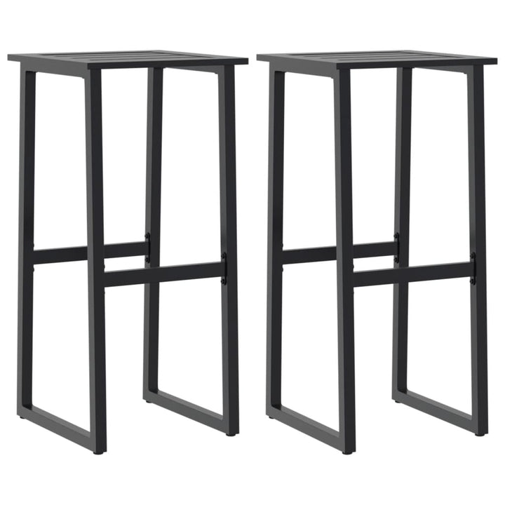 Taburetes de bar 2 uds. Negro 38x38x80 cm Acero con recubrimiento en polvo