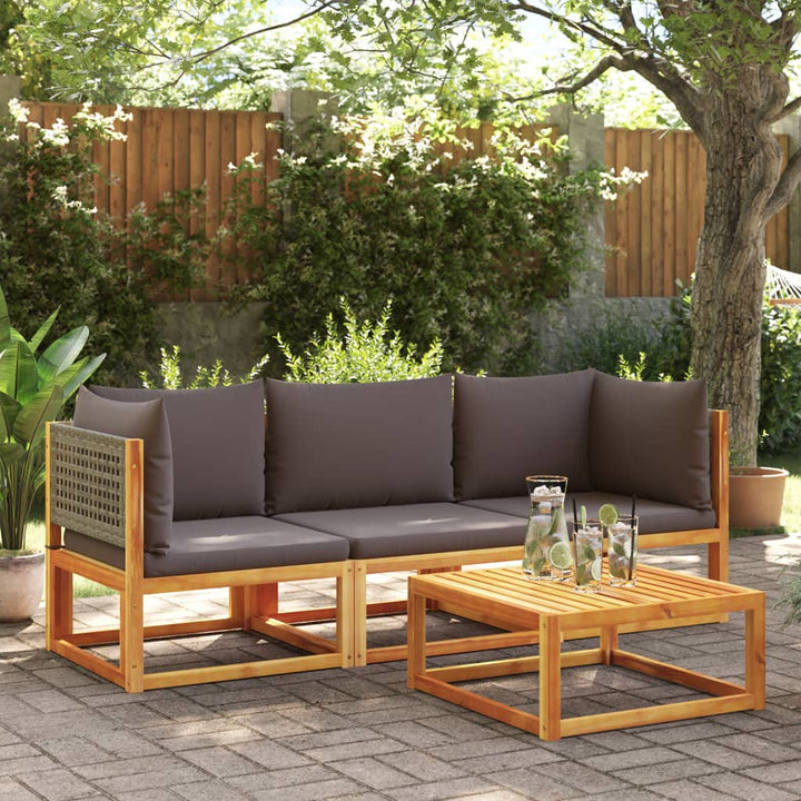 Garten-Ecksofa mit Kissen Massivholz Akazie