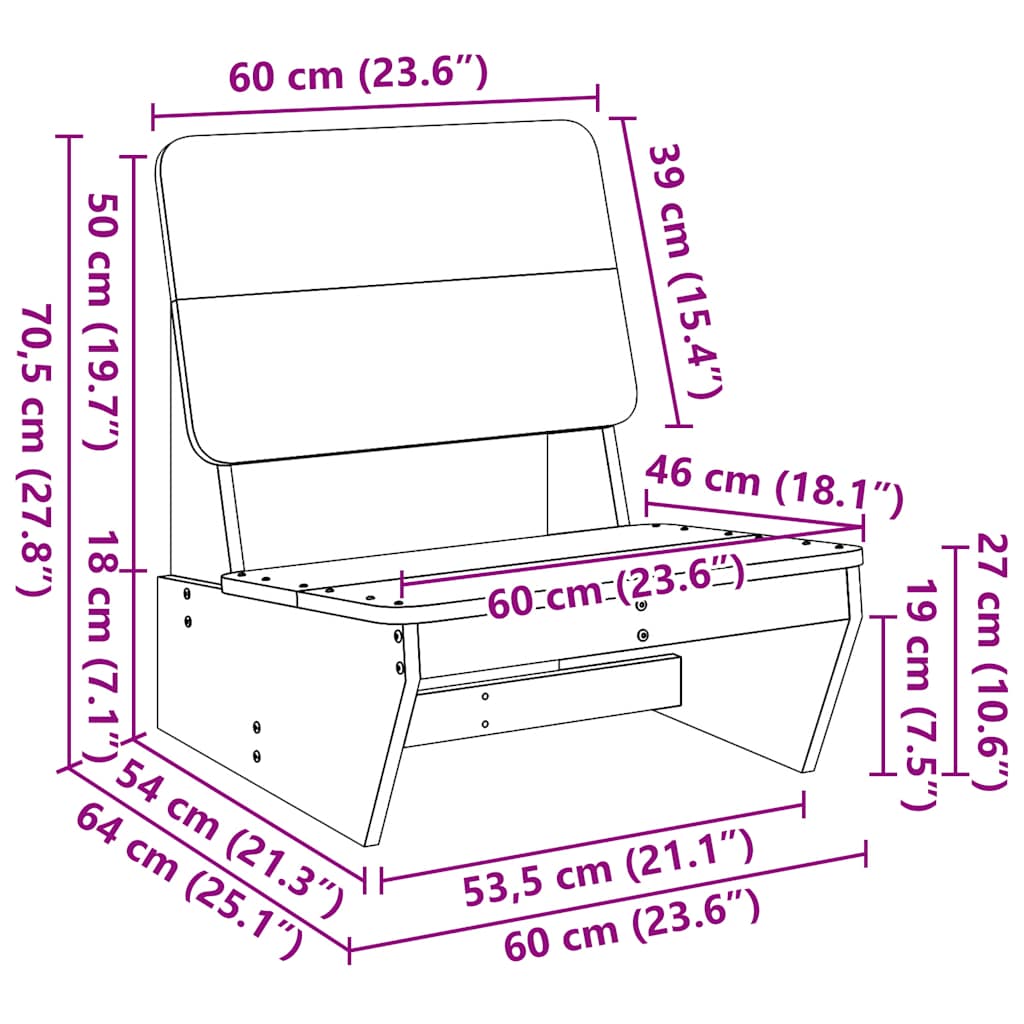 Gartenstuhl Wachsbraun 60x64x70,5 cm Massivholz Kiefer