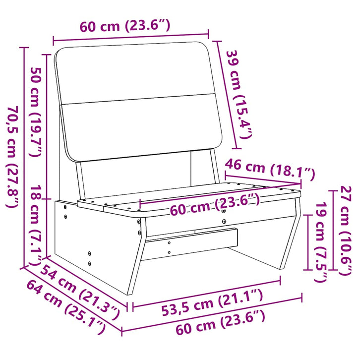 Gartenstuhl 60x64x70,5 cm Massivholz Douglasie