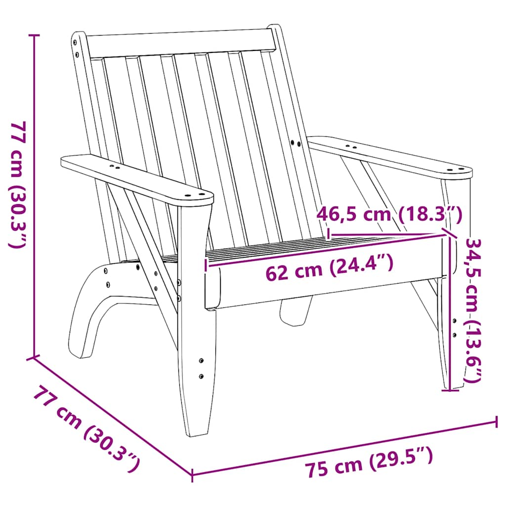 Adirondack-Gartenstühle 2 Stk. 75x77x77 cm Massivholz Douglasie