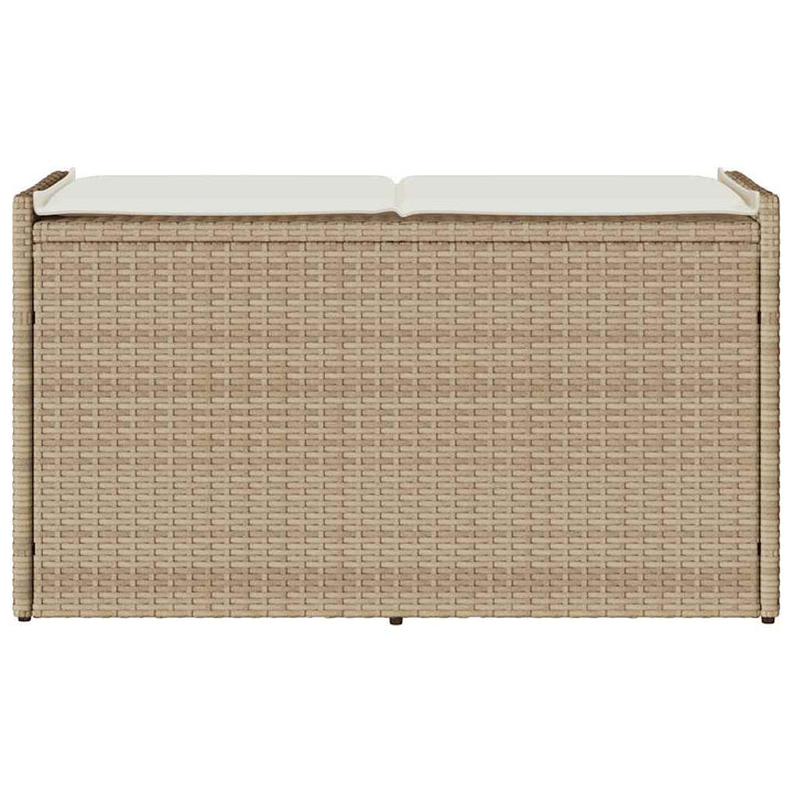 Outdoor-Sitzbank mit Stauraum und Kissen Beige 100 cm