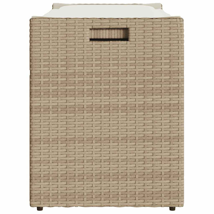 Outdoor-Sitzbank mit Stauraum und Kissen Beige 100 cm