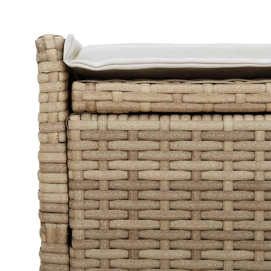 Outdoor-Sitzbank mit Stauraum und Kissen Beige 100 cm