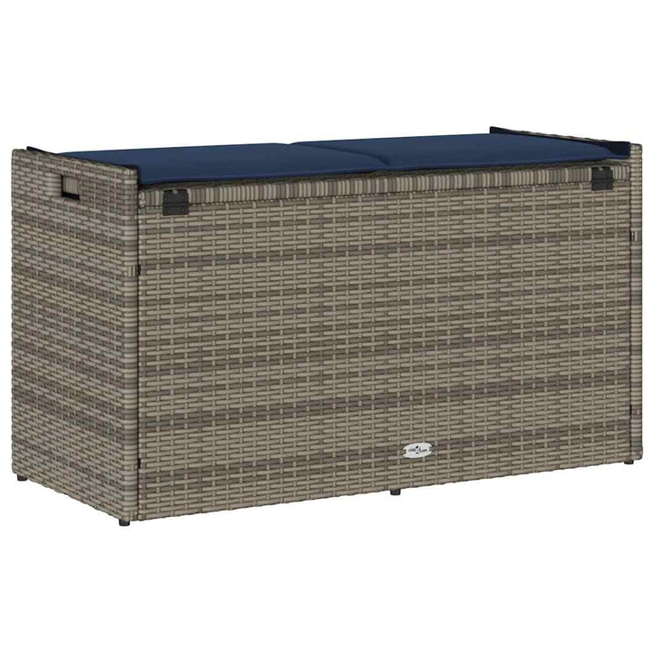 Outdoor-Sitzbank mit Stauraum und Kissen Grau 100 cm