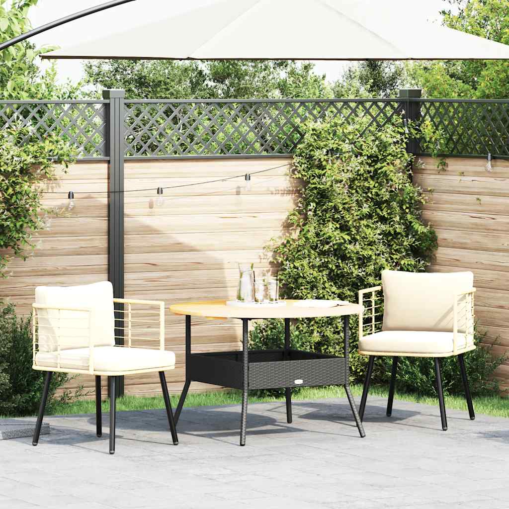 Gartenstühle 2 Stk. mit Kissen Natur Poly Rattan