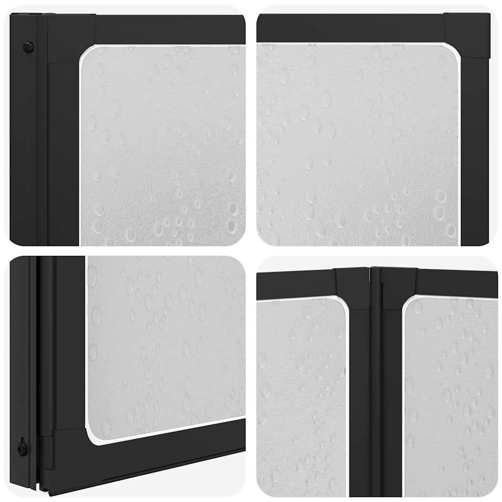 Duschwand Schwarz 120 x 2 x 117 cm Aluminium