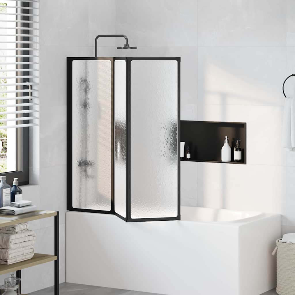 Duschwand Schwarz 120 x 2 x 117 cm Aluminium