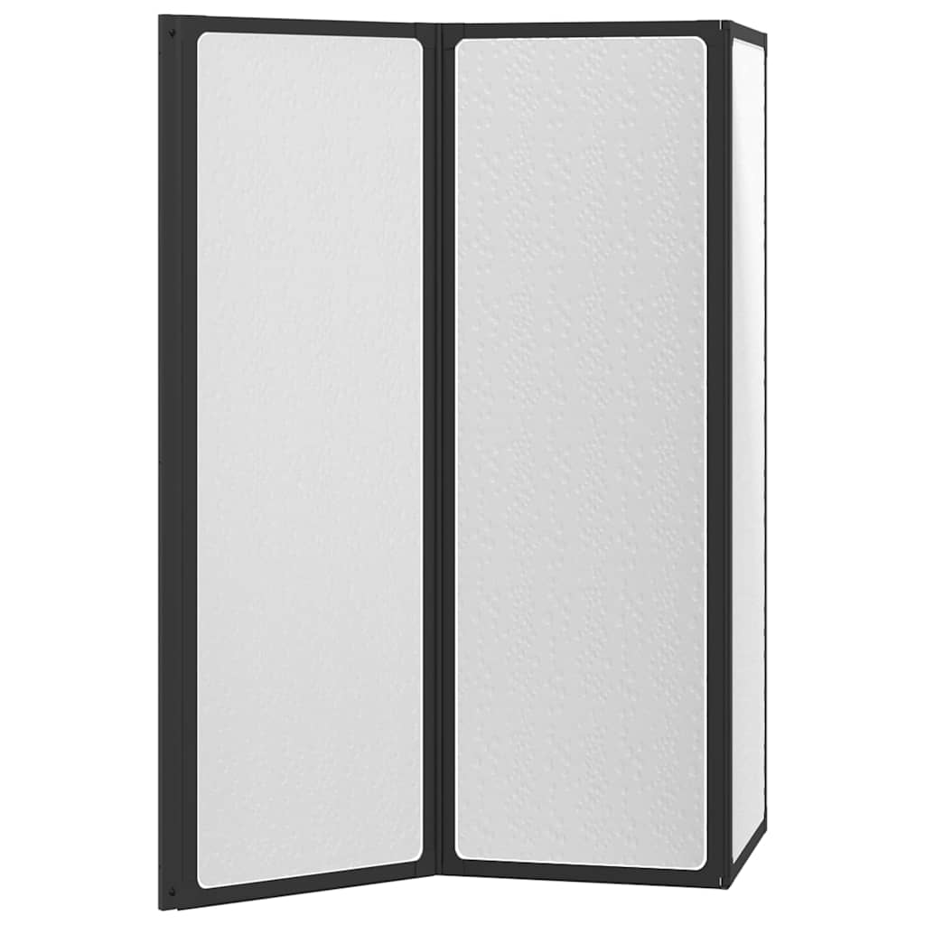 Duschwand Schwarz 120 x 2 x 117 cm Aluminium