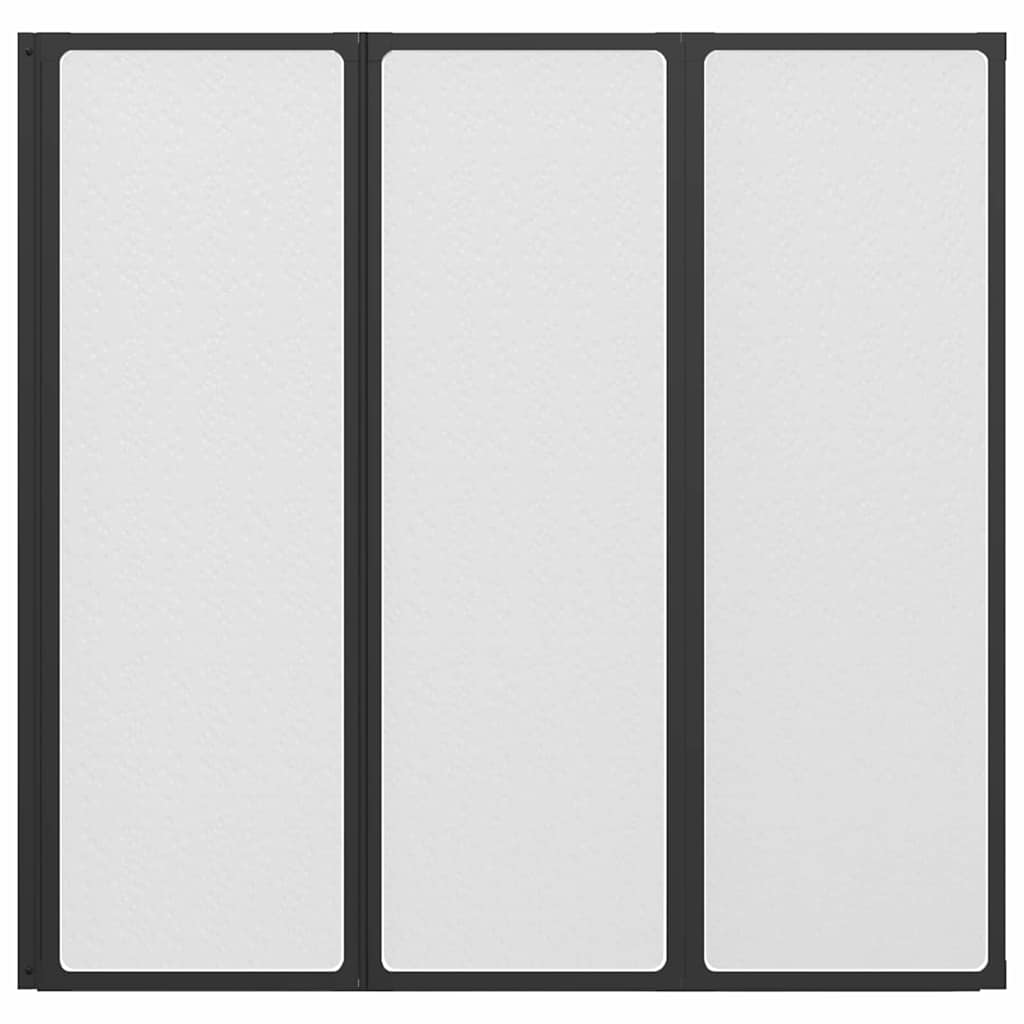Duschwand Schwarz 120 x 2 x 117 cm Aluminium