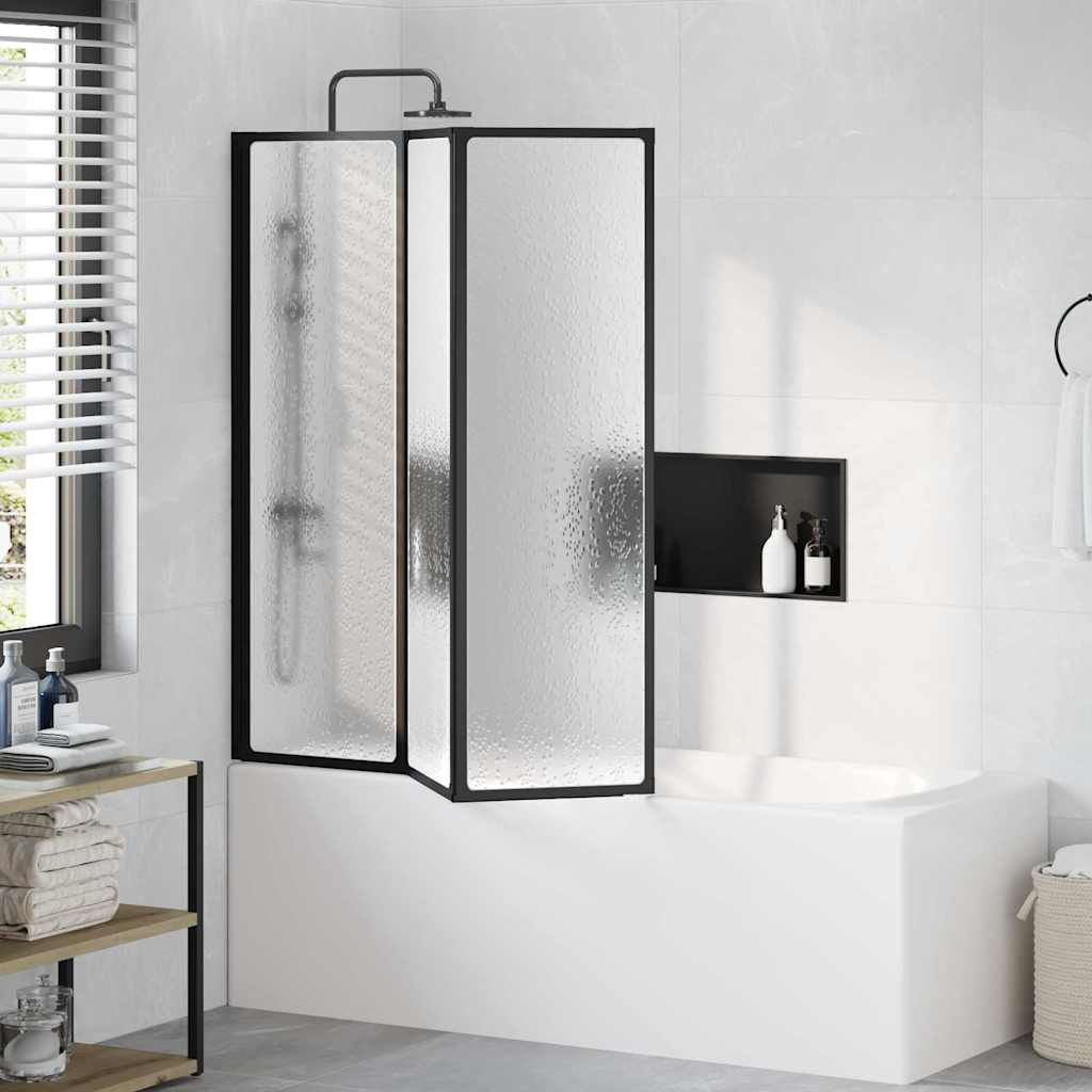 Duschwand Schwarz 132 x 2 x 140 cm Aluminium