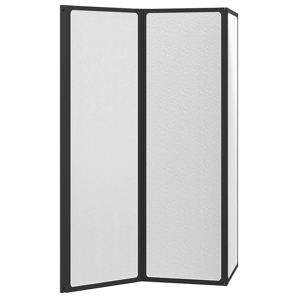 Duschwand Schwarz 132 x 2 x 140 cm Aluminium