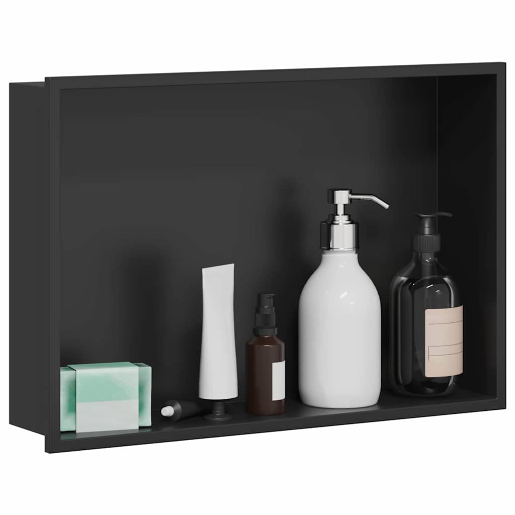 Duschnische Schwarz 45 x 30 x 9.5 cm Edelstahl
