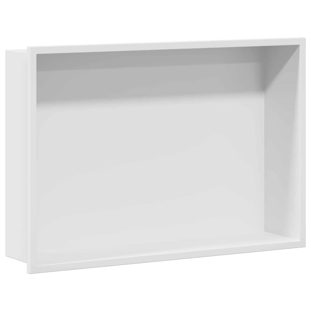 Duschnische Weiß 45 x 30 x 9.5 cm Edelstahl