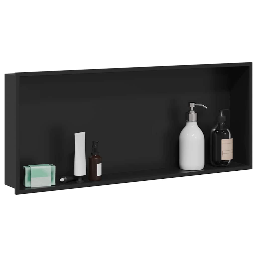 Duschnische Schwarz 75 x 30 x 9.5 cm Edelstahl