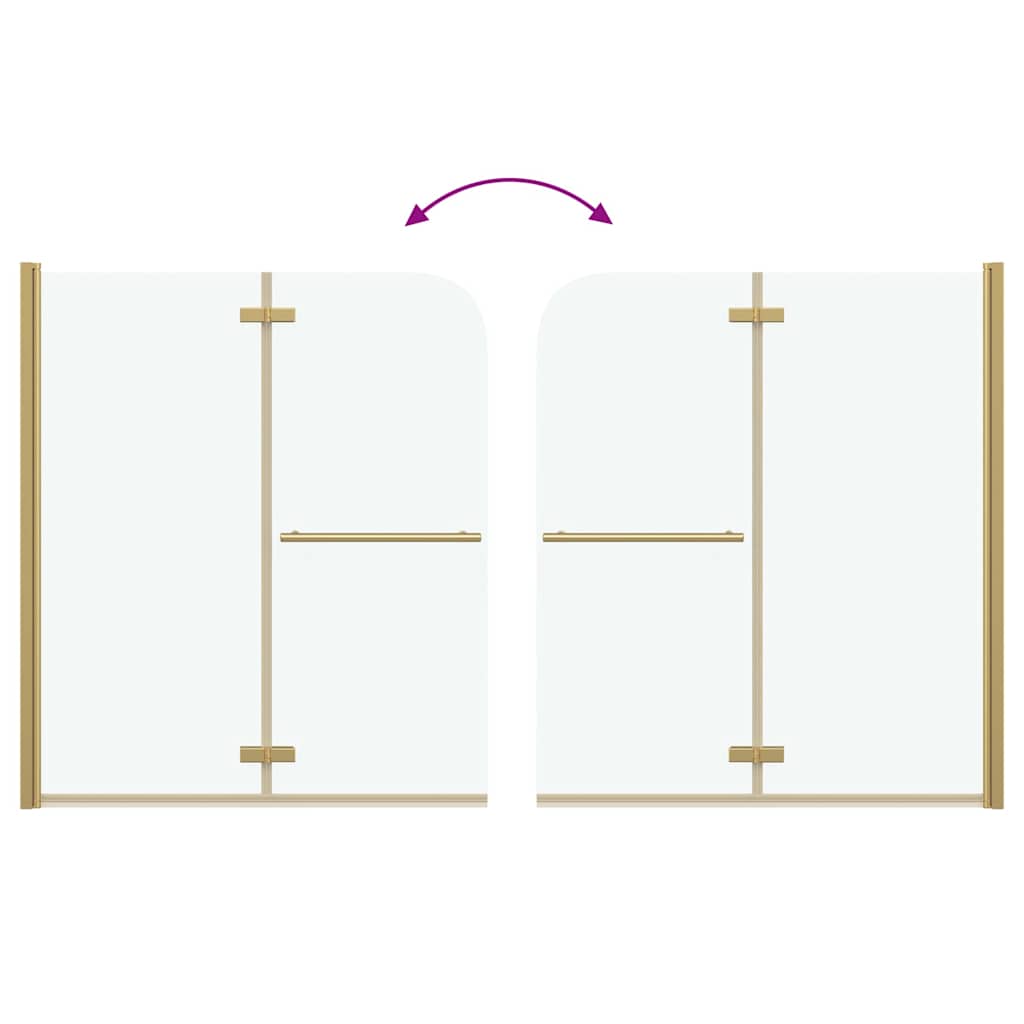 Duschabtrennung Gold 120 x 140 cm ESG-Glas und Aluminium
