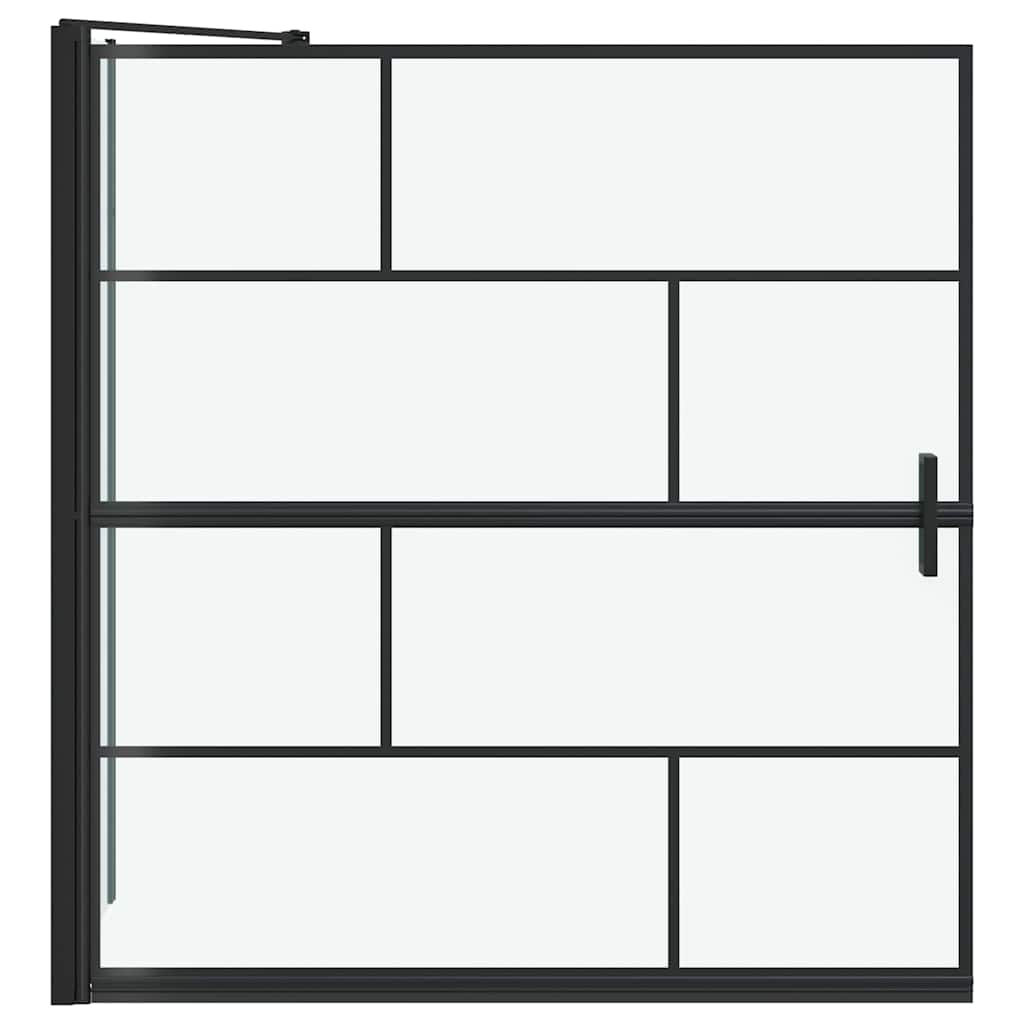 Bad-Duschschirm Schwarz und Transparent 116 x 67 x 129.5 cm