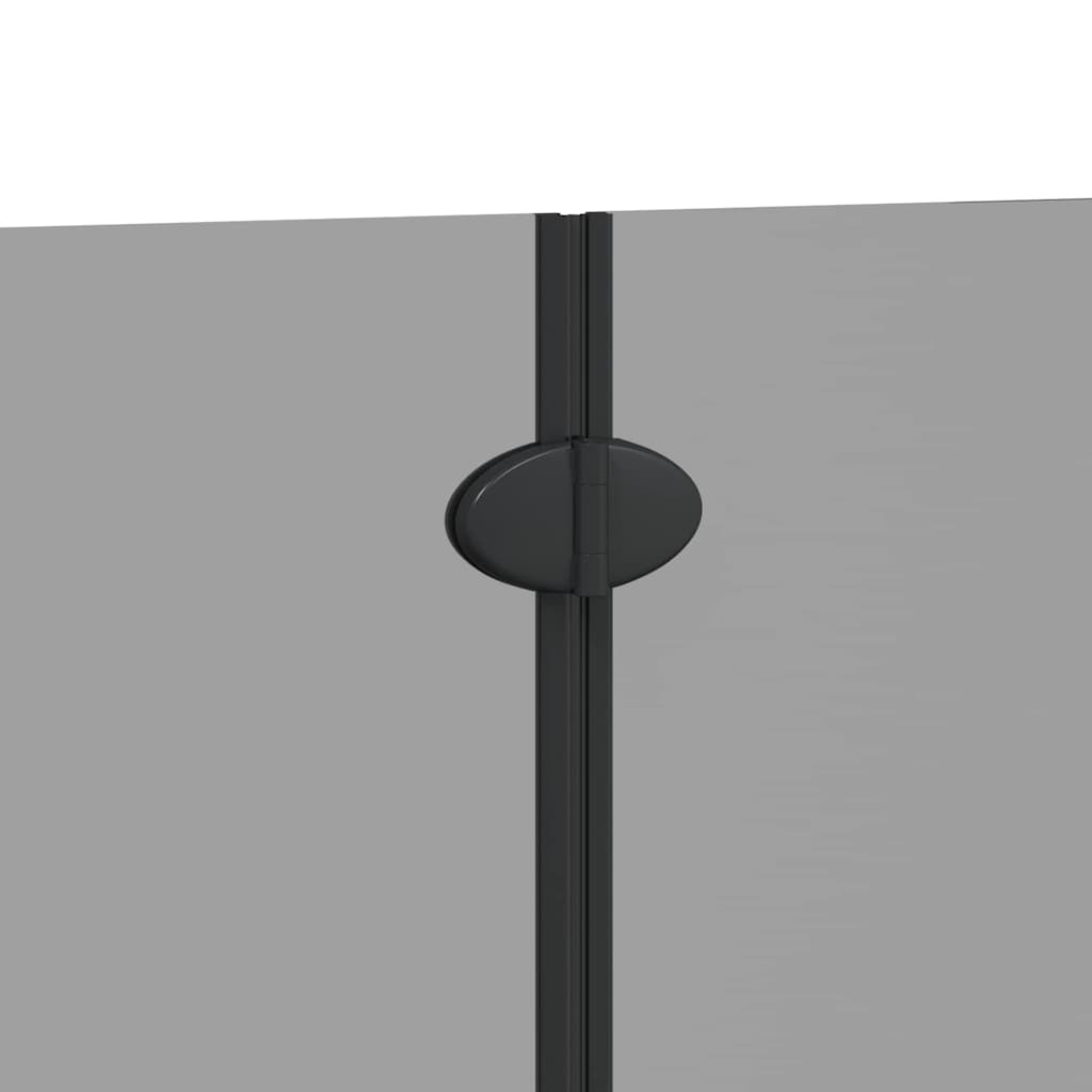 Duschabtrennung Schwarz 95 x 140 cm ESG-Glas und Aluminium