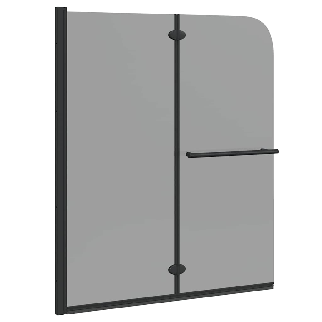 Duschabtrennung Schwarz 95 x 140 cm ESG-Glas und Aluminium