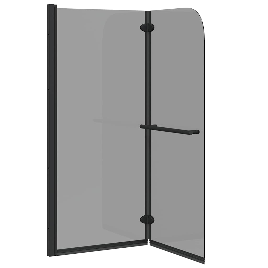 Duschabtrennung Schwarz 95 x 140 cm ESG-Glas und Aluminium