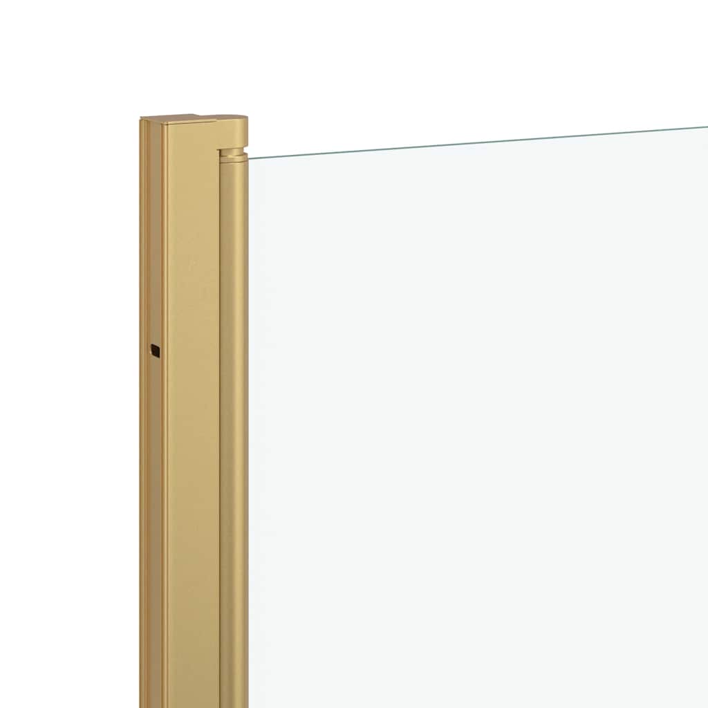 Duschabtrennung Gold 130 x 138 cm ESG-Glas und Aluminium