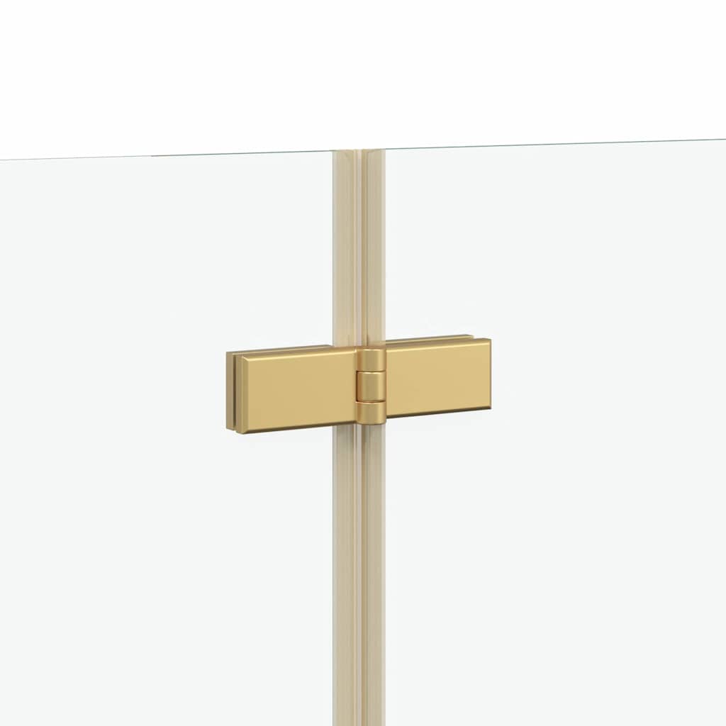 Duschabtrennung Gold 130 x 138 cm ESG-Glas und Aluminium