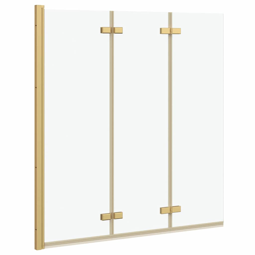 Duschabtrennung Gold 130 x 138 cm ESG-Glas und Aluminium