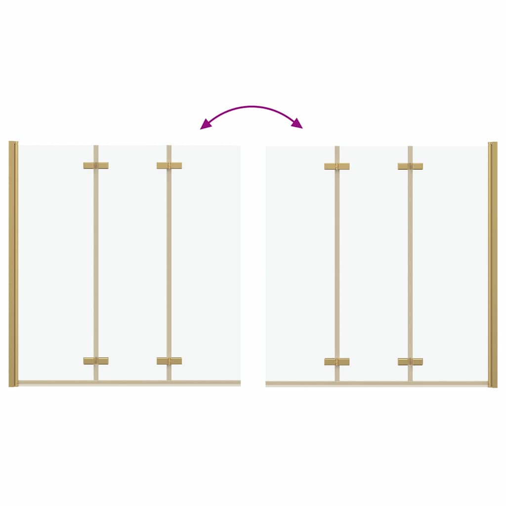 Duschabtrennung Gold 130 x 138 cm ESG-Glas und Aluminium