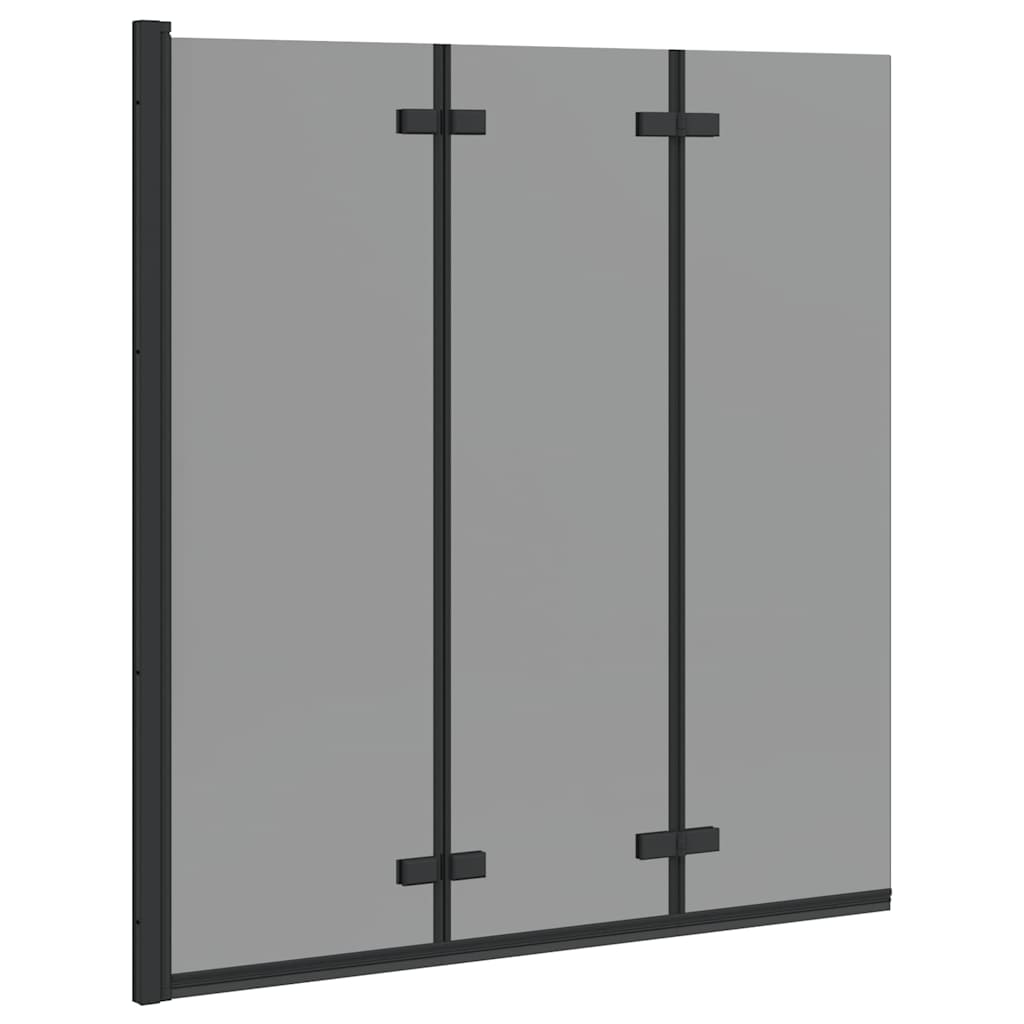 Duschabtrennung Schwarz 130 x 138 cm ESG-Glas und Aluminium