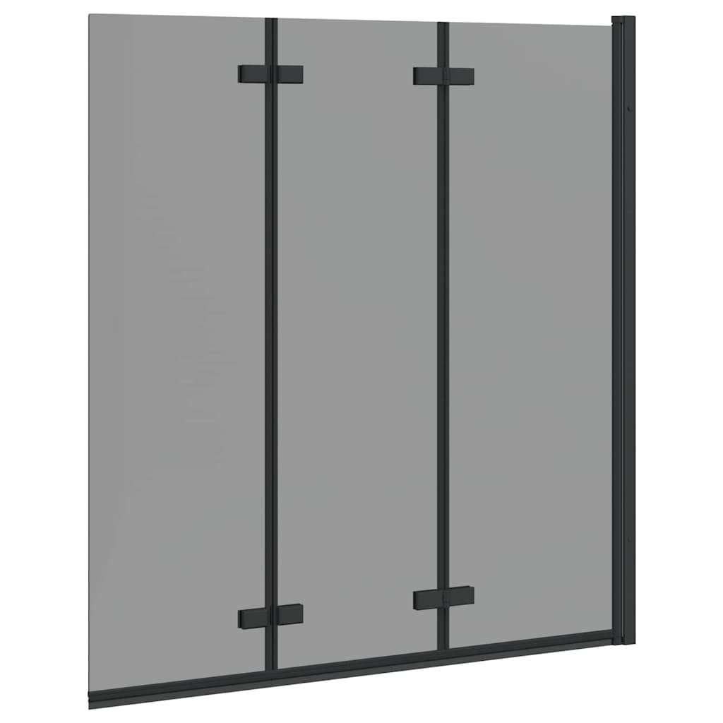 Duschabtrennung Schwarz 130 x 138 cm ESG-Glas und Aluminium