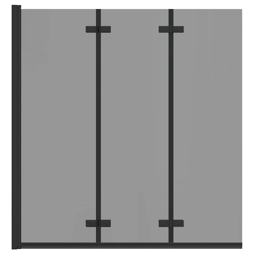 Duschabtrennung Schwarz 130 x 138 cm ESG-Glas und Aluminium